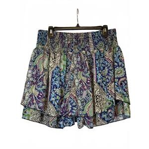 SHEIN Curve Women's Plus Size Paisley Print Shorts, Size 0XL